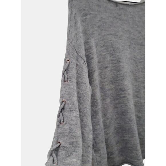 EUC H&M Lace Up Bell Sleeve Top - Small - Picture 3 of 8